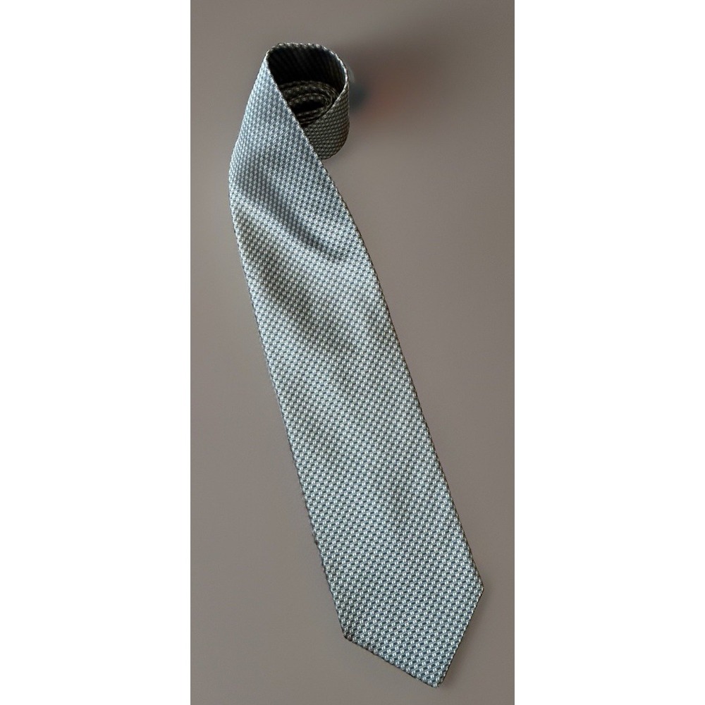 Bergamo New York Executive Collection Neckwear Tie Silver Black Weave Silk JBHS